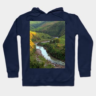 Mountain and River Landscape in Pandanon Silos, Negros Occidental, Philippines Hoodie